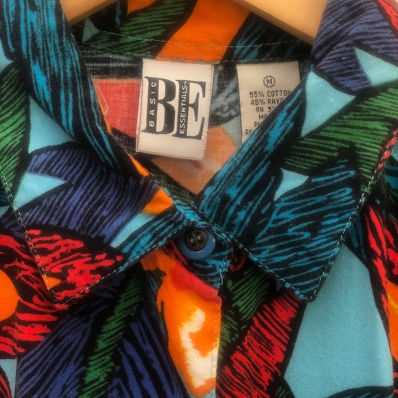 Floral Tropical Hawaiian Print Button Down - Picture 4 of 4